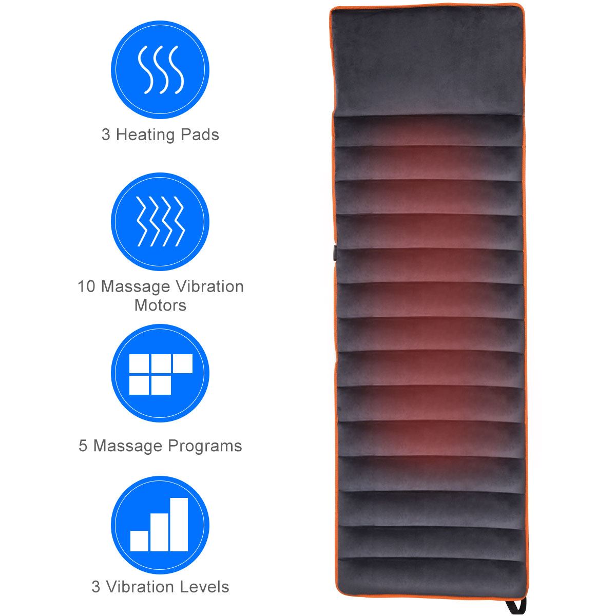 NNECW 10 Motors Full Body Massager Plush Mat for Soothing Body