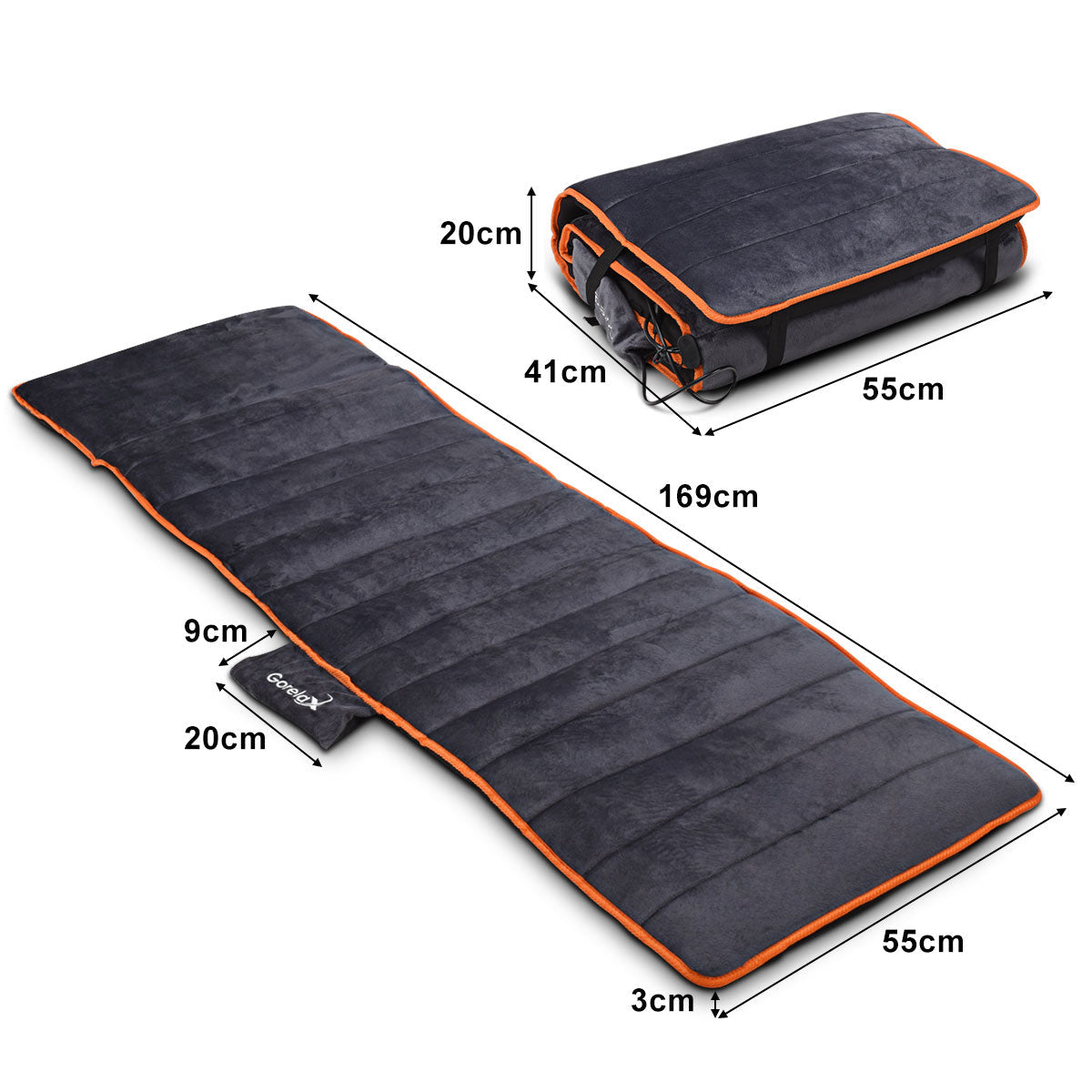 NNECW 10 Motors Full Body Massager Plush Mat for Soothing Body